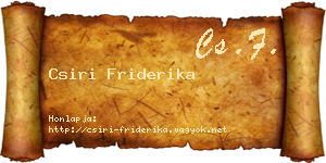 Csiri Friderika névjegykártya